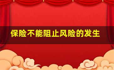 保险不能阻止风险的发生