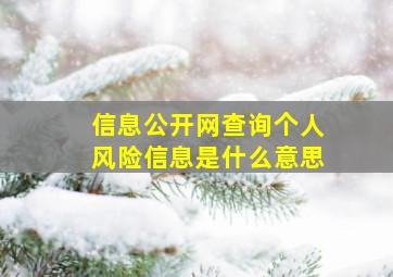 信息公开网查询个人风险信息是什么意思