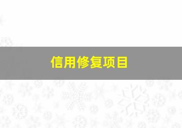 信用修复项目