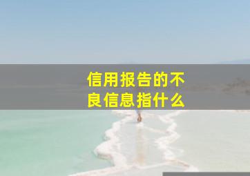 信用报告的不良信息指什么