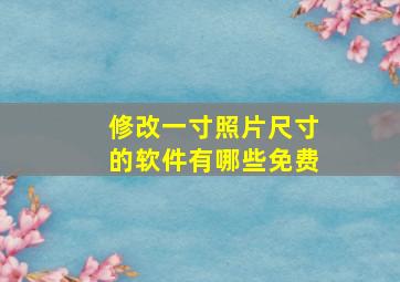 修改一寸照片尺寸的软件有哪些免费