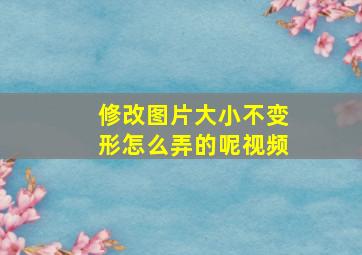 修改图片大小不变形怎么弄的呢视频