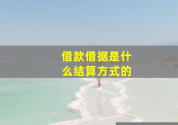 借款借据是什么结算方式的