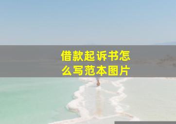 借款起诉书怎么写范本图片