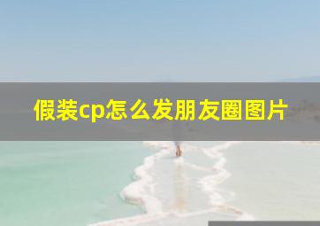 假装cp怎么发朋友圈图片