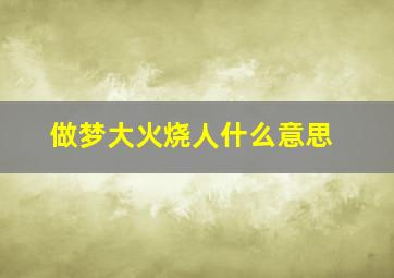 做梦大火烧人什么意思