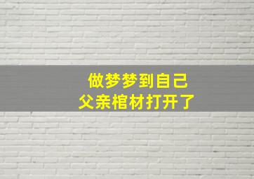 做梦梦到自己父亲棺材打开了