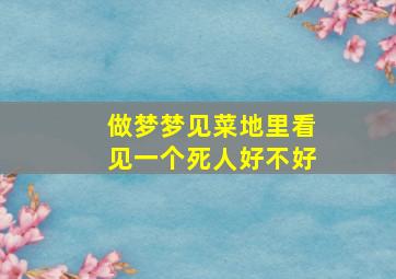 做梦梦见菜地里看见一个死人好不好