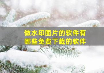 做水印图片的软件有哪些免费下载的软件