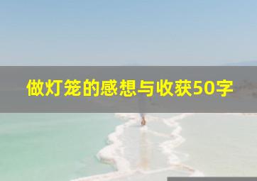 做灯笼的感想与收获50字