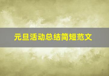 元旦活动总结简短范文