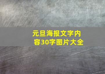 元旦海报文字内容30字图片大全