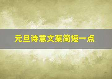 元旦诗意文案简短一点