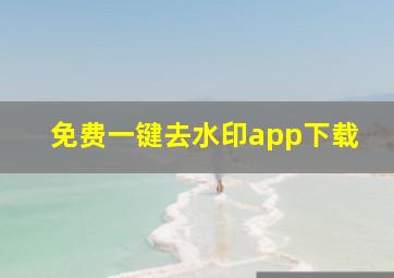 免费一键去水印app下载