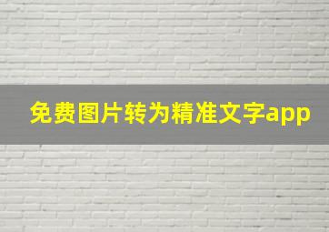 免费图片转为精准文字app