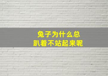 兔子为什么总趴着不站起来呢