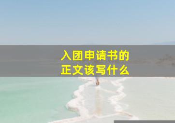 入团申请书的正文该写什么