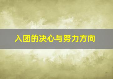 入团的决心与努力方向