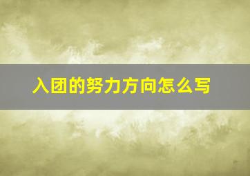 入团的努力方向怎么写