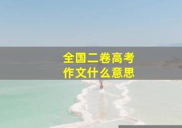 全国二卷高考作文什么意思