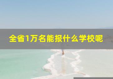 全省1万名能报什么学校呢