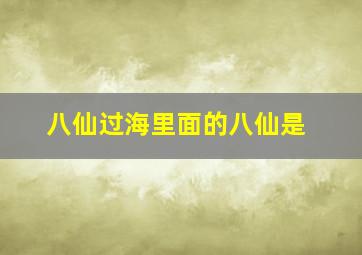 八仙过海里面的八仙是