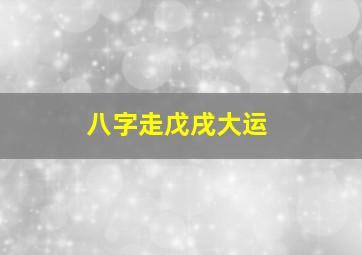 八字走戊戌大运