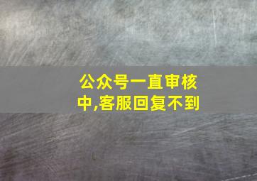 公众号一直审核中,客服回复不到