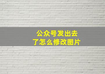 公众号发出去了怎么修改图片