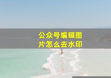 公众号编辑图片怎么去水印