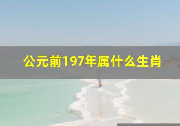 公元前197年属什么生肖