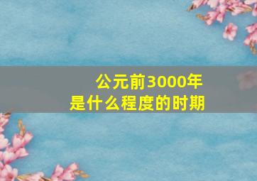 公元前3000年是什么程度的时期