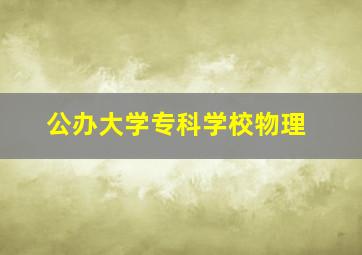 公办大学专科学校物理