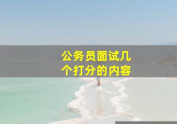 公务员面试几个打分的内容