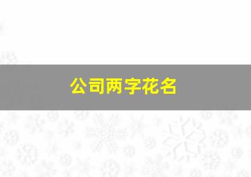 公司两字花名