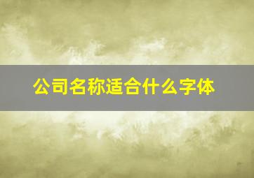 公司名称适合什么字体