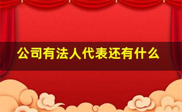 公司有法人代表还有什么