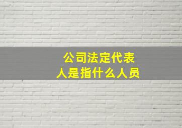 公司法定代表人是指什么人员