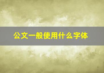 公文一般使用什么字体