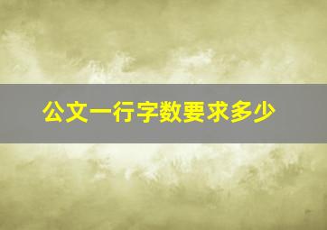 公文一行字数要求多少