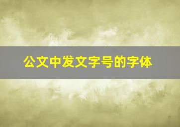 公文中发文字号的字体