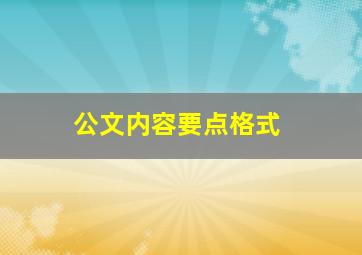 公文内容要点格式