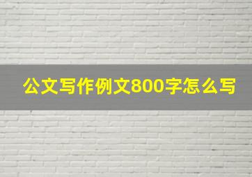 公文写作例文800字怎么写