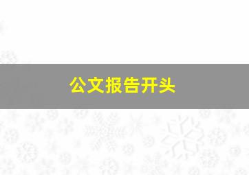 公文报告开头