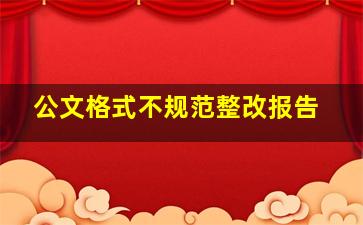 公文格式不规范整改报告