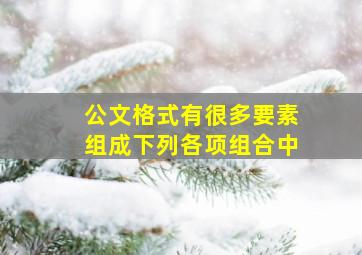 公文格式有很多要素组成下列各项组合中