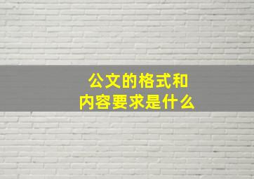 公文的格式和内容要求是什么