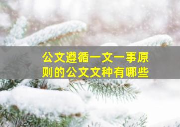 公文遵循一文一事原则的公文文种有哪些