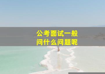 公考面试一般问什么问题呢