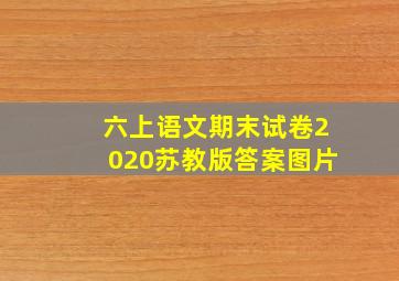 六上语文期末试卷2020苏教版答案图片